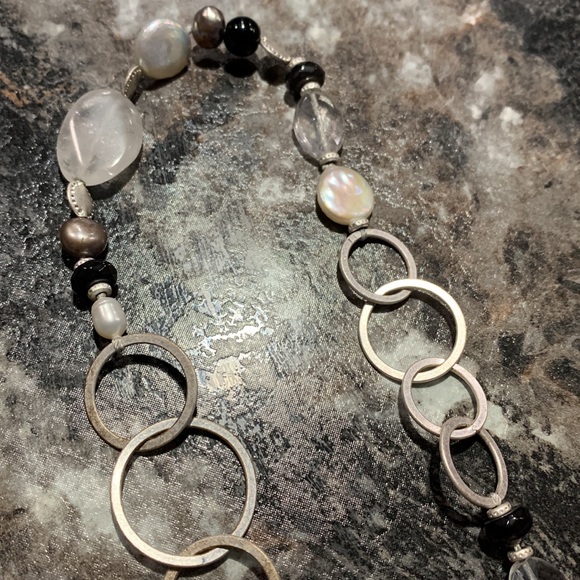 STELLA & DOT precious stone & metal necklace - Picture 3 of 9